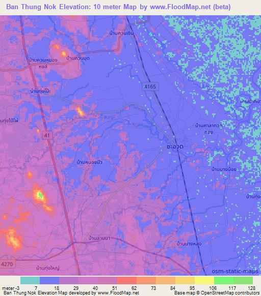 Ban Thung Nok,Thailand Elevation Map