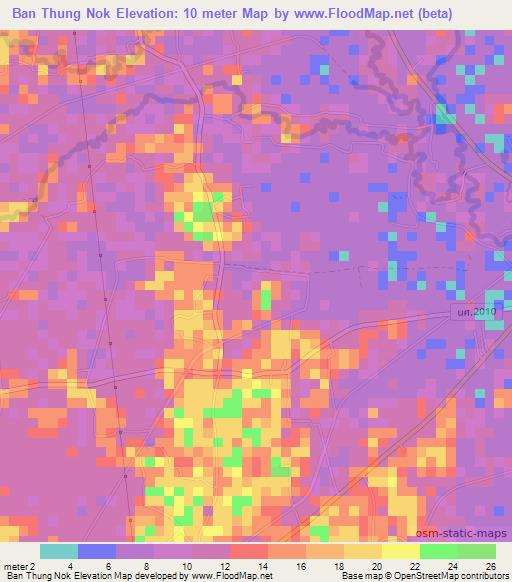 Ban Thung Nok,Thailand Elevation Map