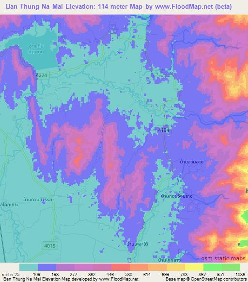 Ban Thung Na Mai,Thailand Elevation Map