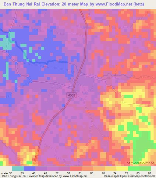 Ban Thung Nai Rai,Thailand Elevation Map