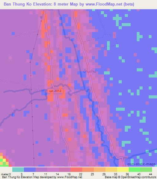 Ban Thung Ko,Thailand Elevation Map