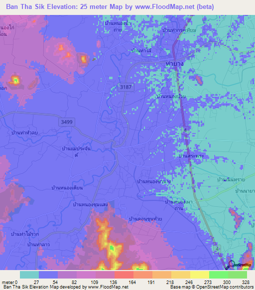 Ban Tha Sik,Thailand Elevation Map