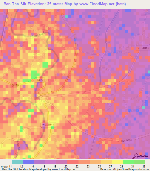 Ban Tha Sik,Thailand Elevation Map