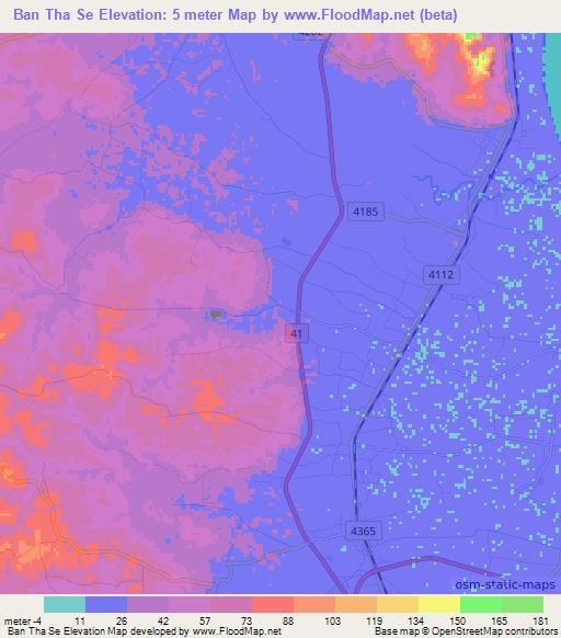 Ban Tha Se,Thailand Elevation Map