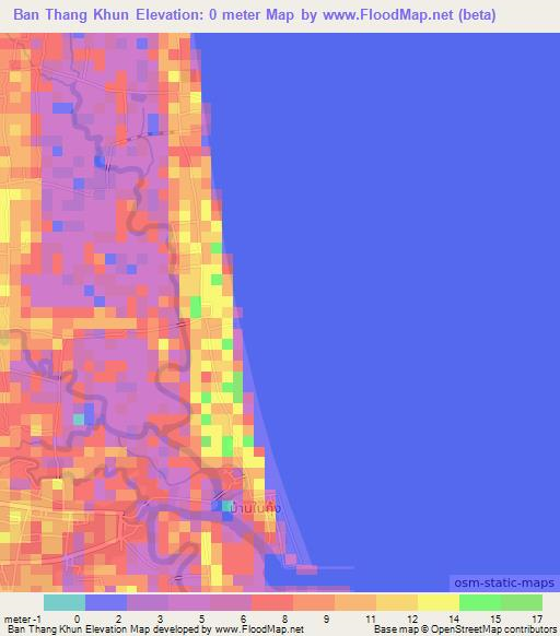 Ban Thang Khun,Thailand Elevation Map