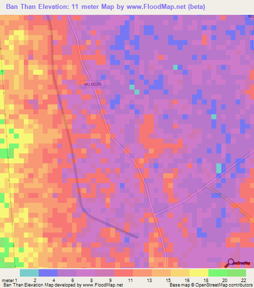 Ban Than,Thailand Elevation Map