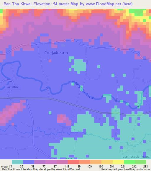 Ban Tha Khwai,Thailand Elevation Map