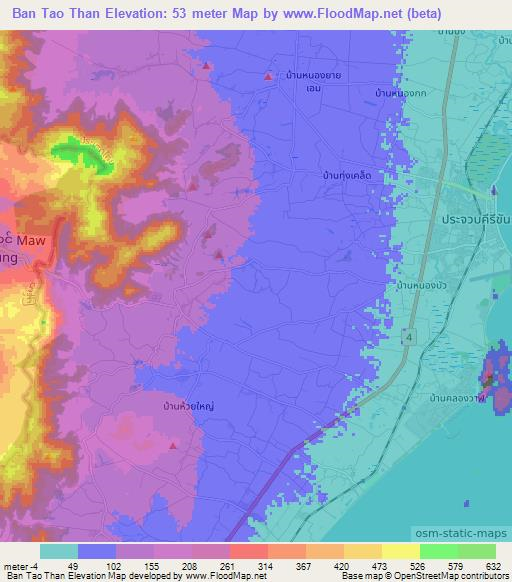Ban Tao Than,Thailand Elevation Map