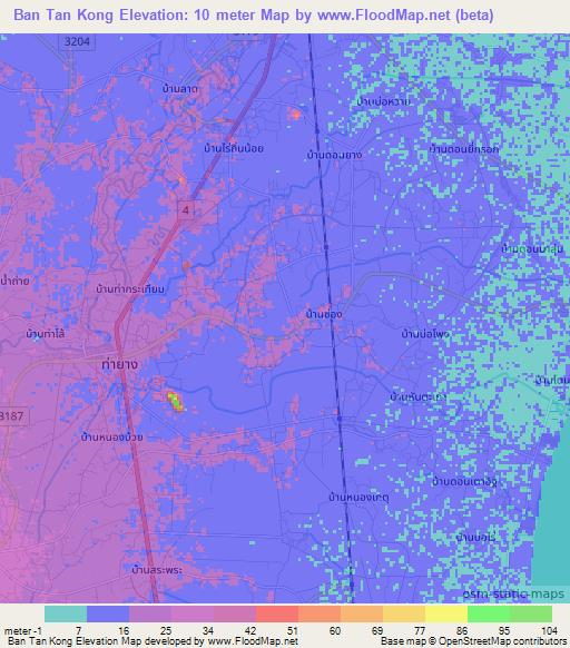 Ban Tan Kong,Thailand Elevation Map