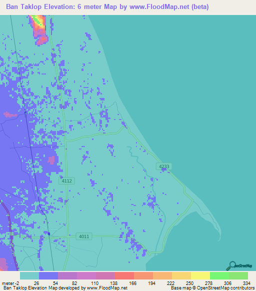 Ban Taklop,Thailand Elevation Map