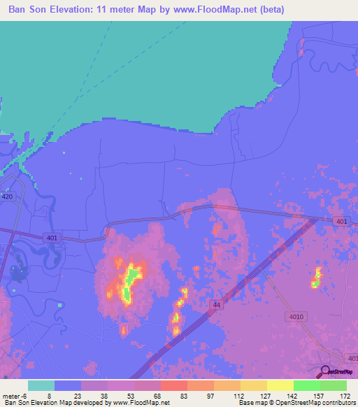 Ban Son,Thailand Elevation Map