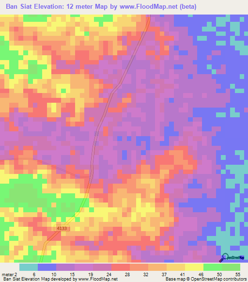 Ban Siat,Thailand Elevation Map