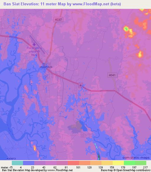 Ban Siat,Thailand Elevation Map