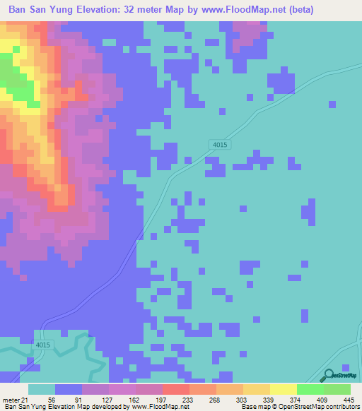Ban San Yung,Thailand Elevation Map