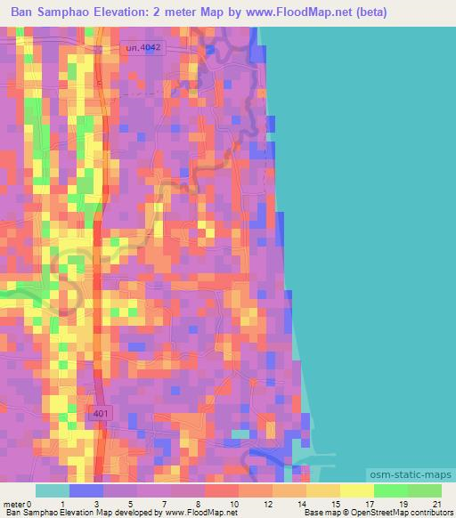 Ban Samphao,Thailand Elevation Map