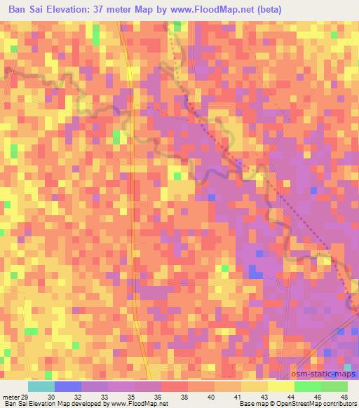 Ban Sai,Thailand Elevation Map