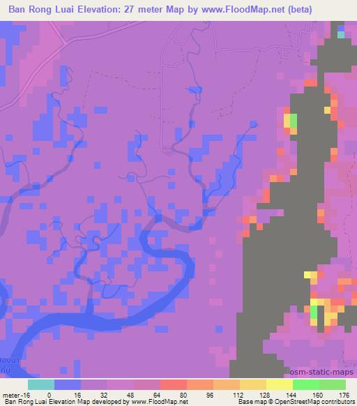 Ban Rong Luai,Thailand Elevation Map