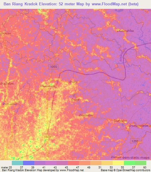 Ban Riang Kradok,Thailand Elevation Map