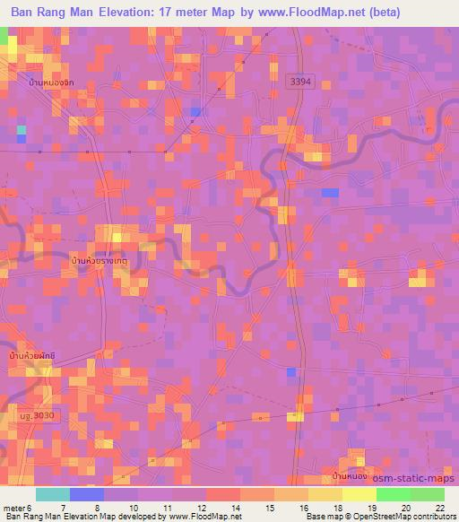 Ban Rang Man,Thailand Elevation Map