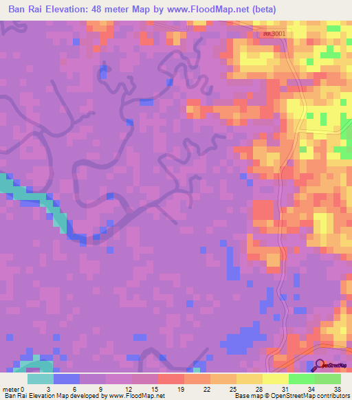 Ban Rai,Thailand Elevation Map