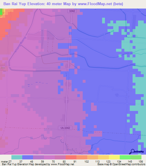 Ban Rai Yup,Thailand Elevation Map