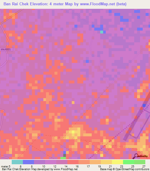 Ban Rai Chek,Thailand Elevation Map