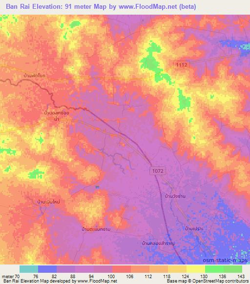 Ban Rai,Thailand Elevation Map