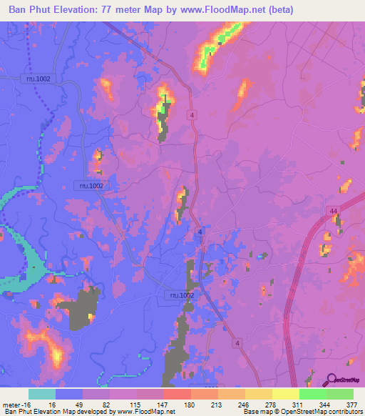 Ban Phut,Thailand Elevation Map