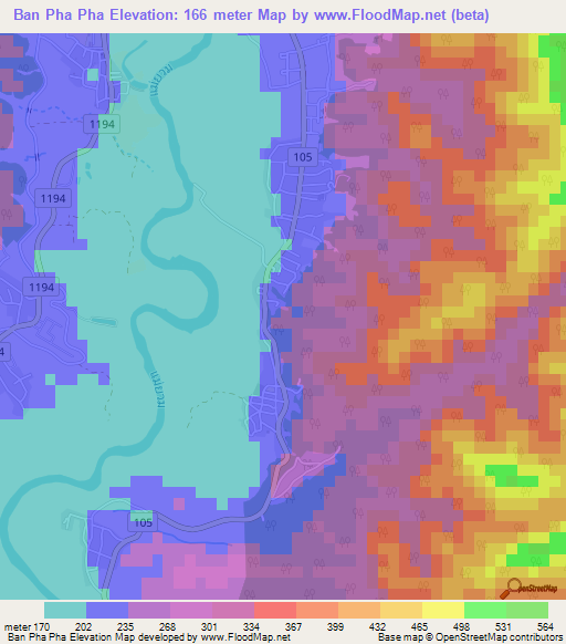 Ban Pha Pha,Thailand Elevation Map
