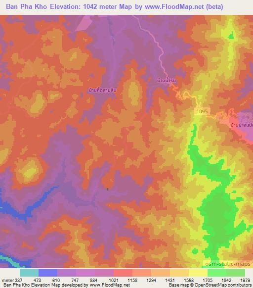 Ban Pha Kho,Thailand Elevation Map