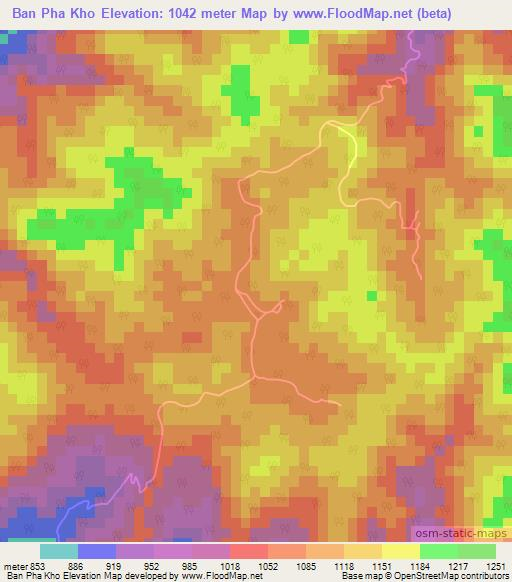 Ban Pha Kho,Thailand Elevation Map