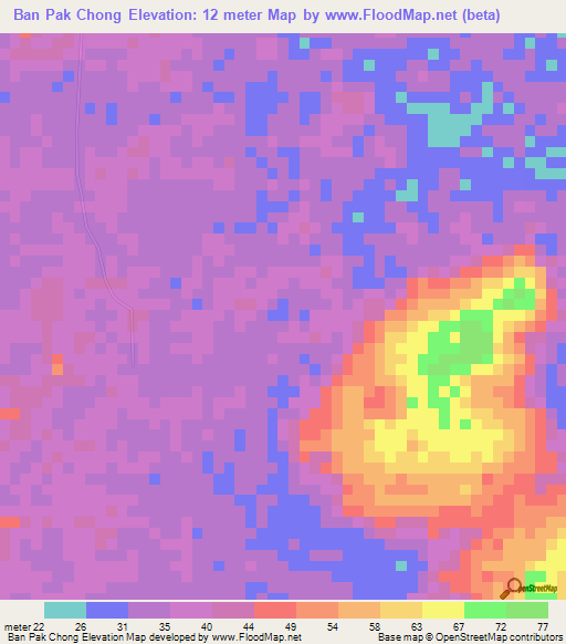 Ban Pak Chong,Thailand Elevation Map