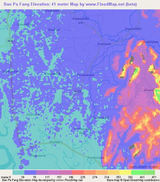 Ban Pa Fang,Thailand Elevation Map