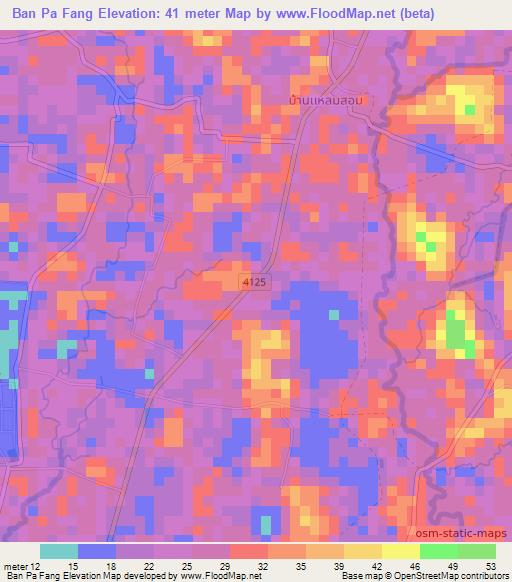 Ban Pa Fang,Thailand Elevation Map