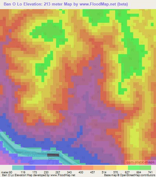 Ban O Lo,Thailand Elevation Map