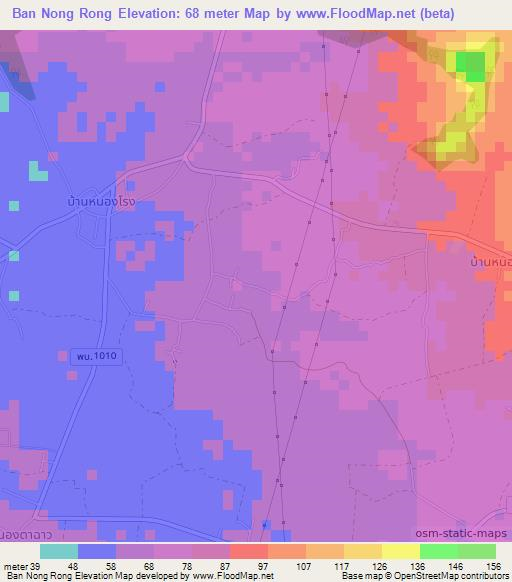 Ban Nong Rong,Thailand Elevation Map