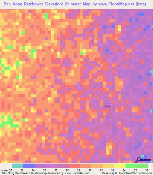 Ban Nong Ratchawat,Thailand Elevation Map