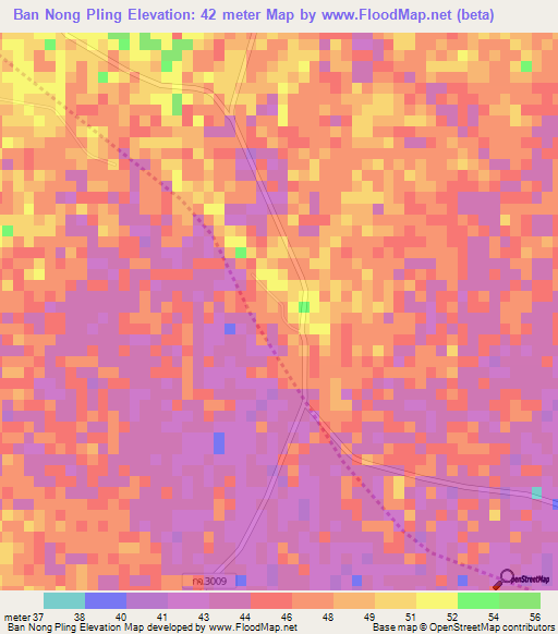 Ban Nong Pling,Thailand Elevation Map