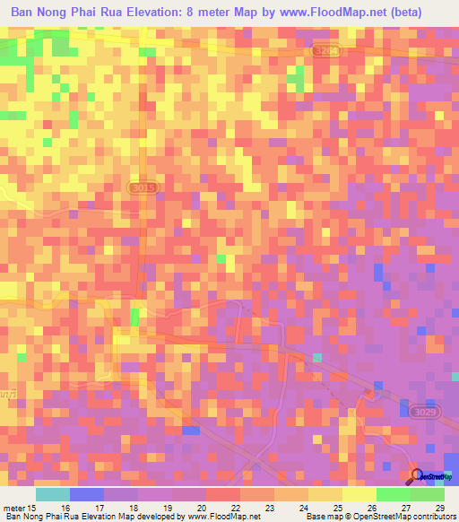 Ban Nong Phai Rua,Thailand Elevation Map