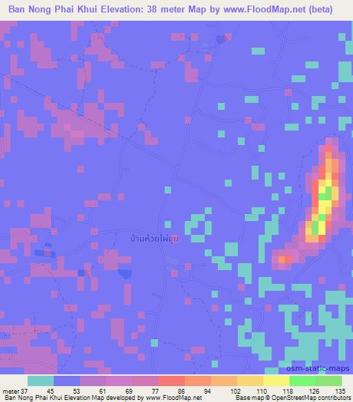 Ban Nong Phai Khui,Thailand Elevation Map