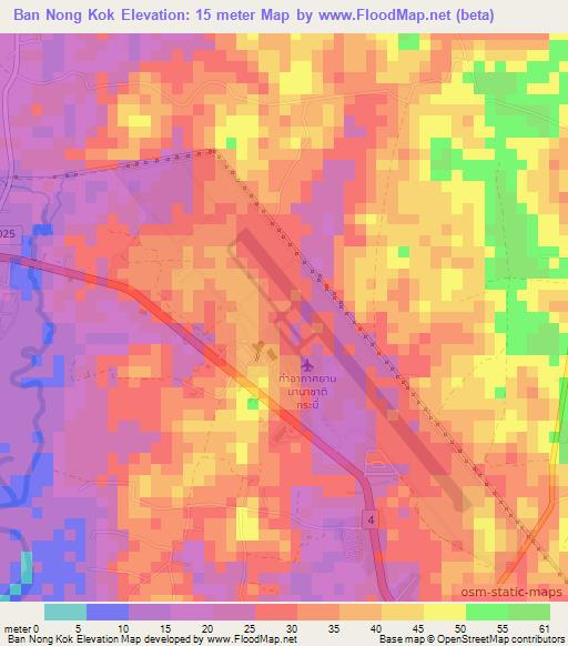 Ban Nong Kok,Thailand Elevation Map