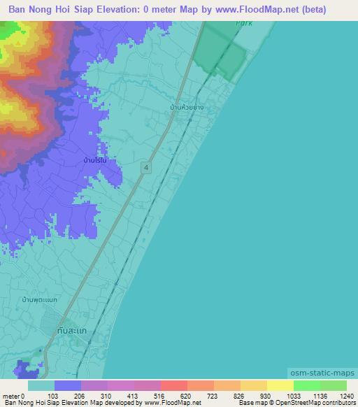 Ban Nong Hoi Siap,Thailand Elevation Map