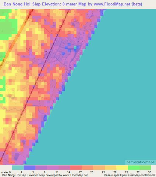 Ban Nong Hoi Siap,Thailand Elevation Map