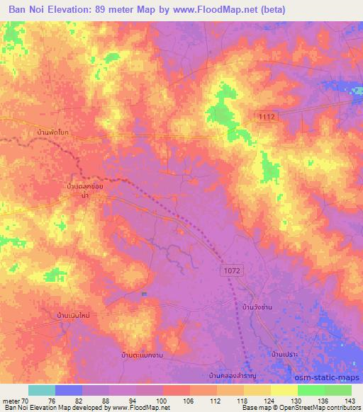 Ban Noi,Thailand Elevation Map