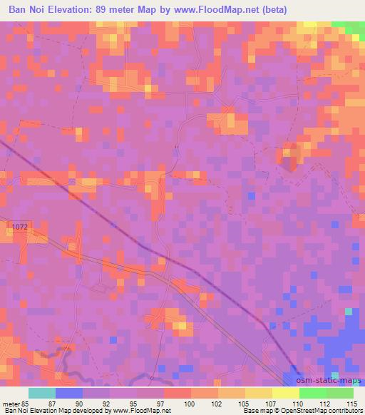 Ban Noi,Thailand Elevation Map