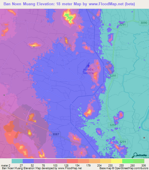 Ban Noen Muang,Thailand Elevation Map