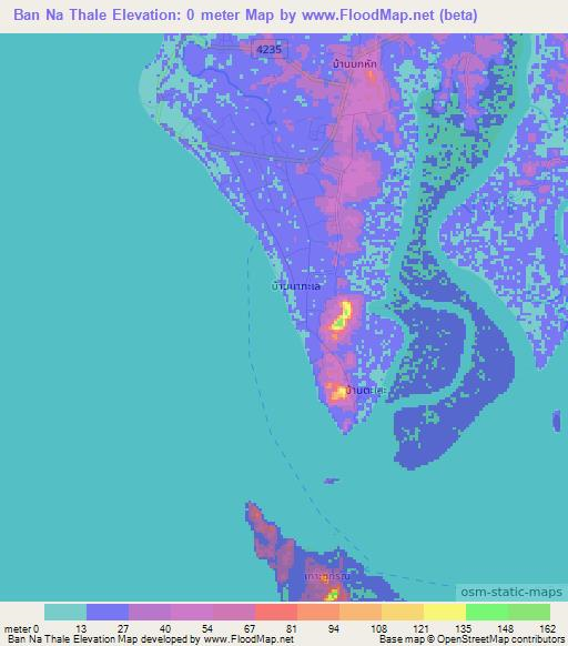 Ban Na Thale,Thailand Elevation Map