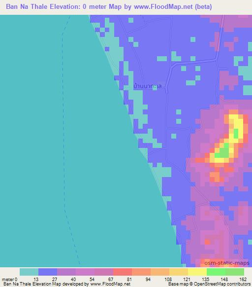 Ban Na Thale,Thailand Elevation Map
