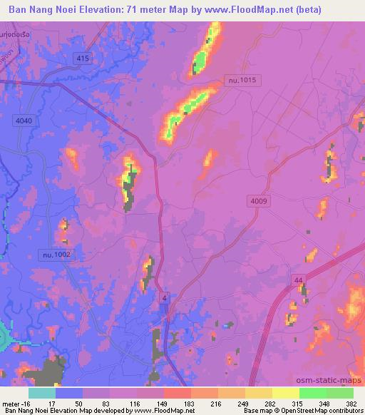 Ban Nang Noei,Thailand Elevation Map