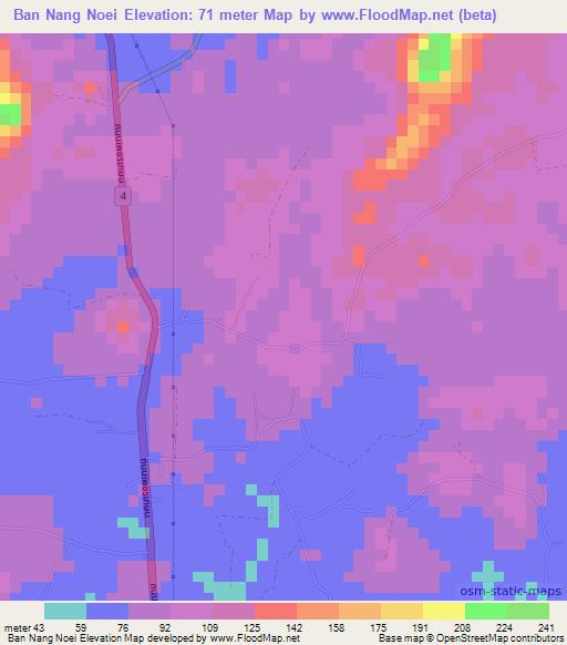 Ban Nang Noei,Thailand Elevation Map
